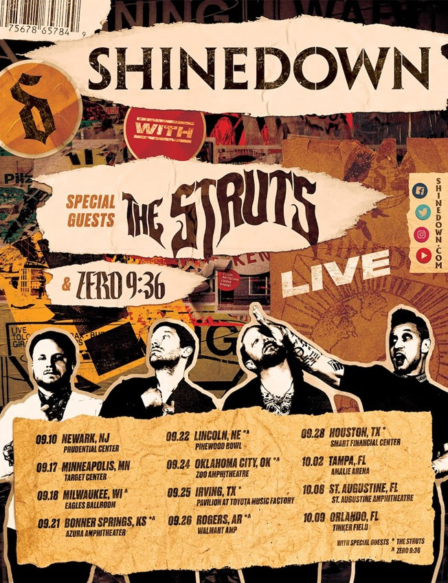 Shinedown Announces Fall Tour Dates with The Struts and Zero 936