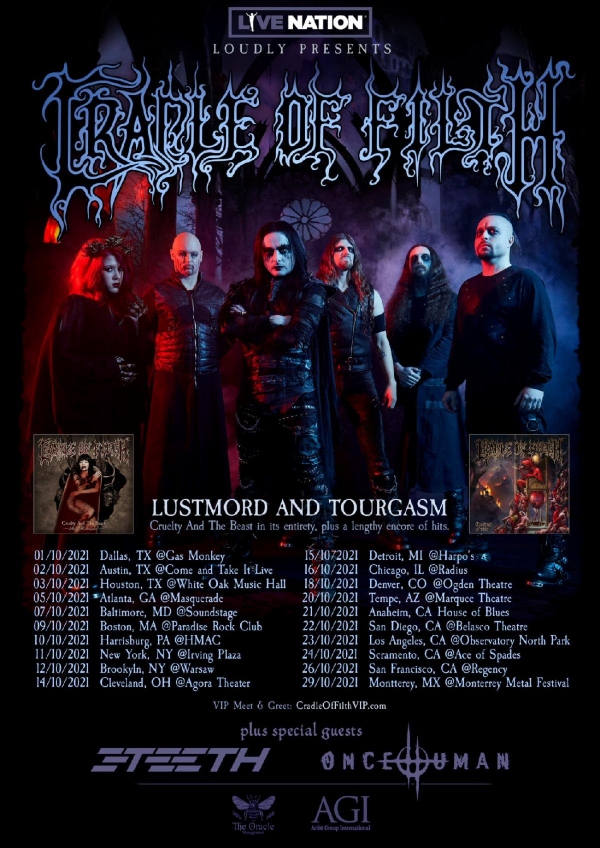 CRADLE OF FILTH Makes North American Return with ‘Lustmord and Tourgasm